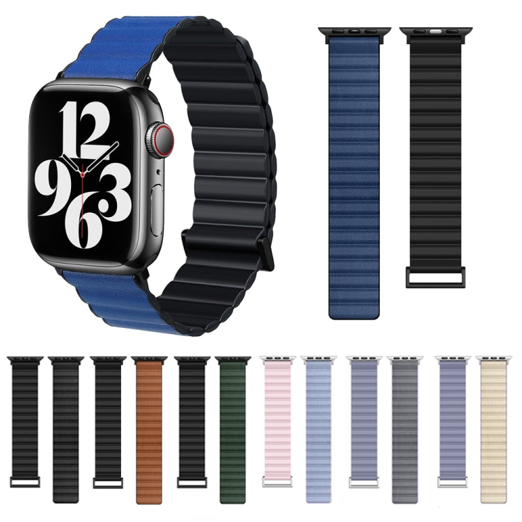 TPU Magnetic Watch Band For Apple Watch Series 9&8&7 41mm / SE 3&SE 2&6&SE&5&4 40mm / 3&2&1 38mm(Lavender+Grey) by bashfashion