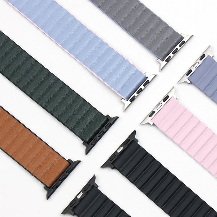 TPU Magnetic Watch Band For Apple Watch Series 9&8&7 41mm / SE 3&SE 2&6&SE&5&4 40mm / 3&2&1 38mm(Lavender+Beige) by bashfashion