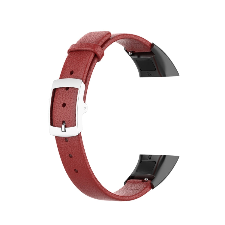 For Huawei Band 4 (ADS-B29) / Honor Band 5i (CRS-B19S) Genuine Leather Wrist Strap Watchband(Red) by bashfashion