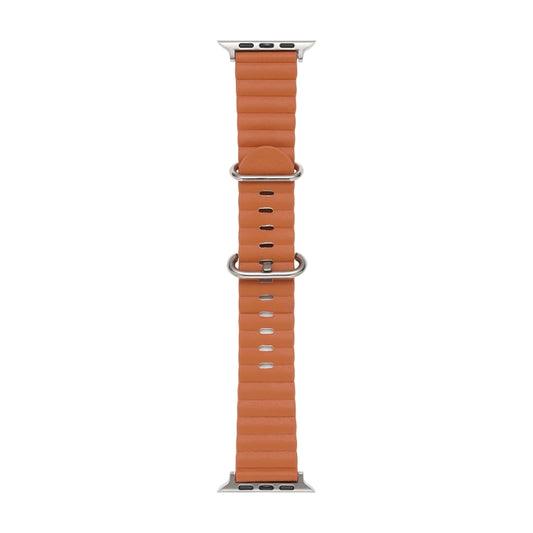 Ocean Style Leather Watch Strap For Apple Watch Series 8&7 41mm / SE 2&6&SE&5&4 40mm / 3&2&1 38mm(Golden Brown) by bashfashion