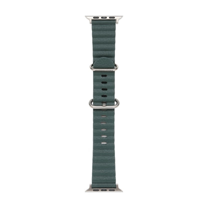 Ocean Style Leather Watch Strap For Apple Watch Series 8&7 41mm / SE 2&6&SE&5&4 40mm / 3&2&1 38mm(Pine Forest Green) by bashfashion