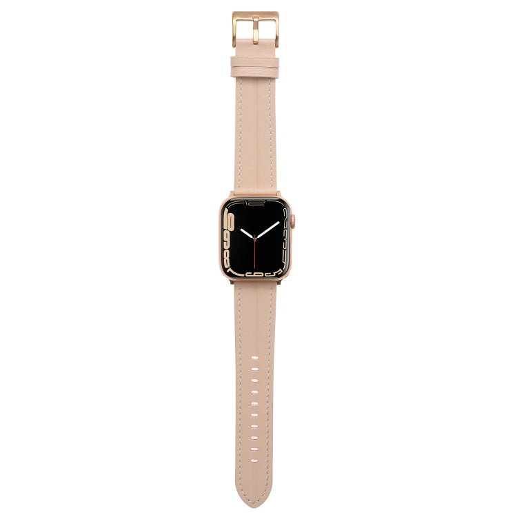 Fluted Leather Strap For Apple Watch Series 8&7 41mm / SE 2&6&SE&5&4 40mm / 3&2&1 38mm(Light Pink) by bashfashion