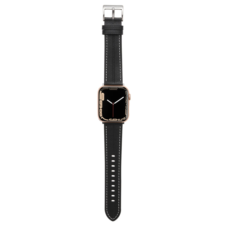 Fluted Leather Strap For Apple Watch Series 8&7 41mm / SE 2&6&SE&5&4 40mm / 3&2&1 38mm(Black) by bashfashion