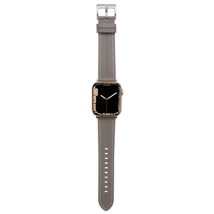 Fluted Leather Strap For Apple Watch Series 8&7 41mm / SE 2&6&SE&5&4 40mm / 3&2&1 38mm(Grey) by bashfashion