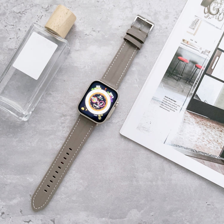 Fluted Leather Strap For Apple Watch Series 8&7 41mm / SE 2&6&SE&5&4 40mm / 3&2&1 38mm(Grey) by bashfashion