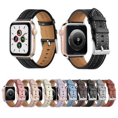 Fluted Leather Strap For Apple Watch Series 8&7 41mm / SE 2&6&SE&5&4 40mm / 3&2&1 38mm(Light Pink) by bashfashion
