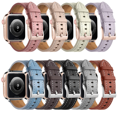 Fluted Leather Strap For Apple Watch Series 8&7 41mm / SE 2&6&SE&5&4 40mm / 3&2&1 38mm(Coffee) by bashfashion