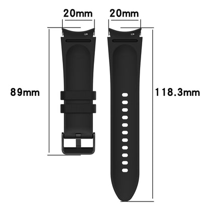 For Samsung Galaxy Watch5 44mm / 40mm Silicone Leather Black Buckle Watch Band, Size:S(Midnight Blue) by bashfashion