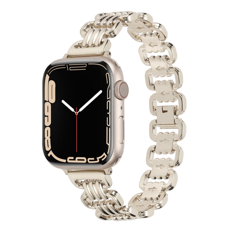 U-chain Metal Watch Band For Apple Watch Series 9&8&7 41mm / SE 3&SE 2&6&SE&5&4 40mm / 3&2&1 38mm(Gold) by bashfashion