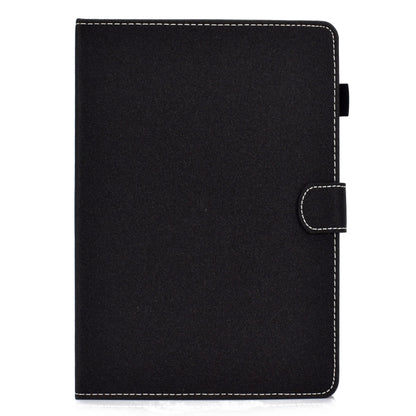 For Galaxy Tab S6 Lite Sewing Thread Horizontal Solid Color Flat Leather Case with Sleep Function & Pen Cover & Anti Skid Strip & Card Slot & Holder(Light Star Black) by bashfashion