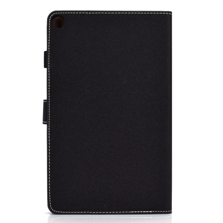 For Galaxy Tab S6 Lite Sewing Thread Horizontal Solid Color Flat Leather Case with Sleep Function & Pen Cover & Anti Skid Strip & Card Slot & Holder(Light Star Black) by bashfashion