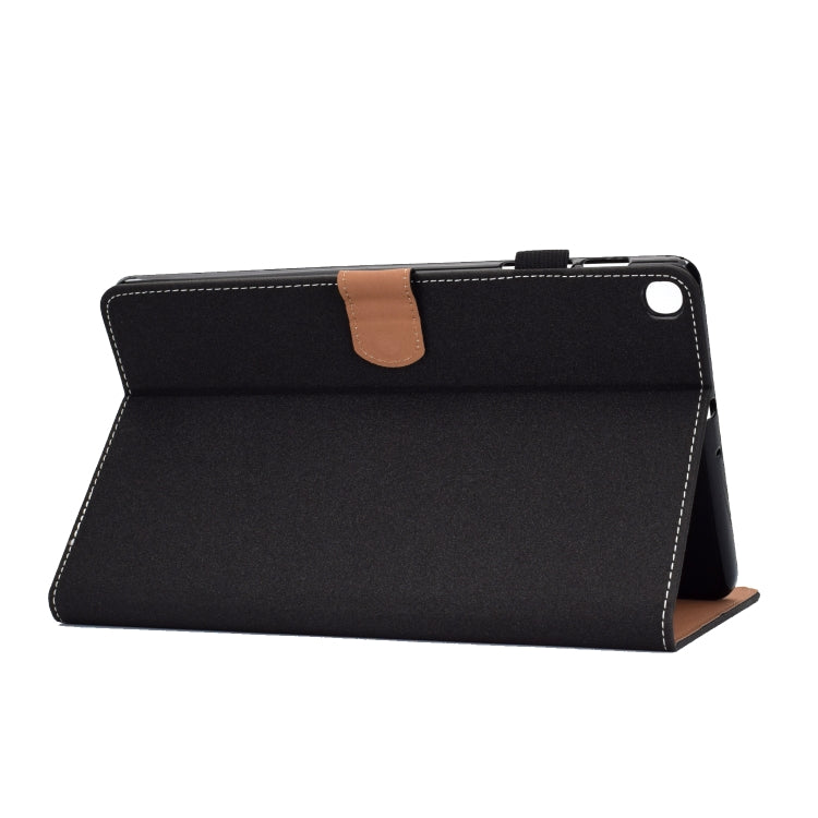 For Galaxy Tab S6 Lite Sewing Thread Horizontal Solid Color Flat Leather Case with Sleep Function & Pen Cover & Anti Skid Strip & Card Slot & Holder(Light Star Black) by bashfashion