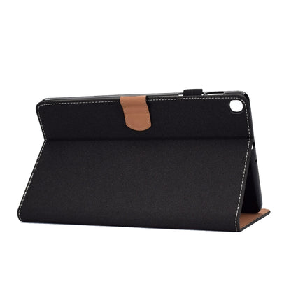 For Galaxy Tab S6 Lite Sewing Thread Horizontal Solid Color Flat Leather Case with Sleep Function & Pen Cover & Anti Skid Strip & Card Slot & Holder(Light Star Black) by bashfashion