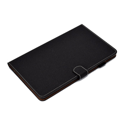 For Galaxy Tab S6 Lite Sewing Thread Horizontal Solid Color Flat Leather Case with Sleep Function & Pen Cover & Anti Skid Strip & Card Slot & Holder(Light Star Black) by bashfashion