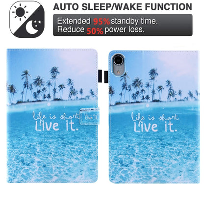 For iPad 2025 / 2022 Colored Drawing Leather Smart Tablet Case(Beach) by bashfashion