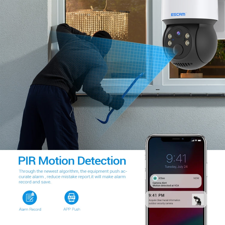 ESCAM QF170 2MP WiFi Full Color Night Vision Two-way Audio Solar Camera(Black) by ESCAM