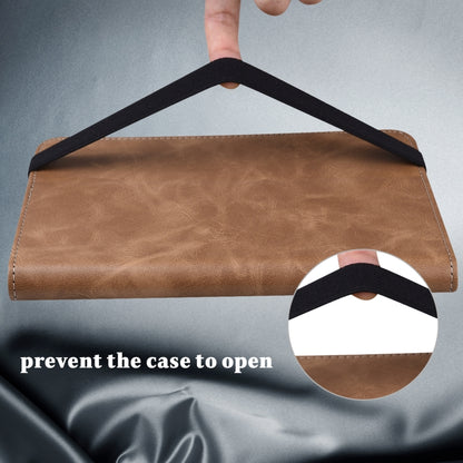 For iPad 2025 / 2022 Solid Color Embossed Striped Leather Tablet Case(Brown) by bashfashion