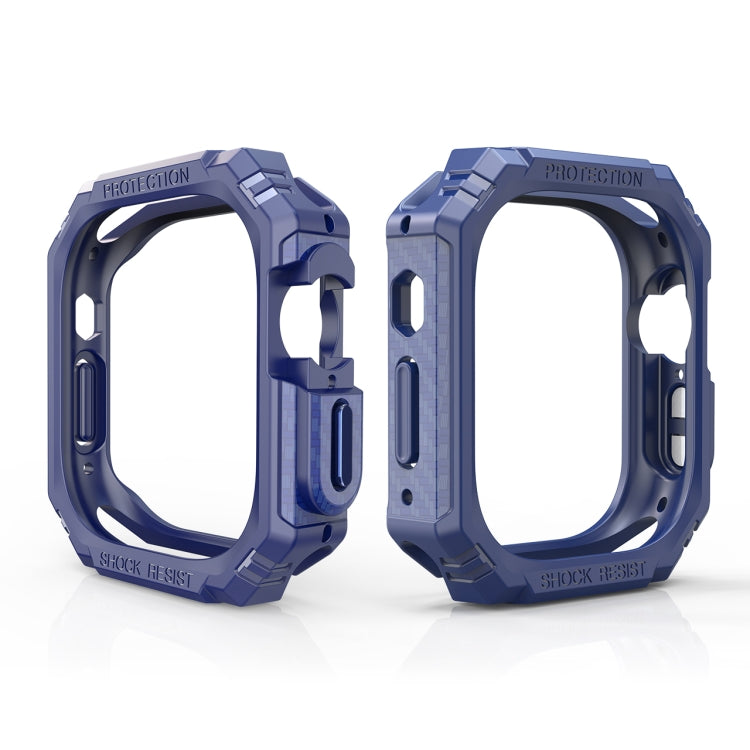 For Apple Watch Ultra 3 / 2 / 1 49mm TPU + PC Carbon Fiber Shockproof Case(Blue) by bashfashion
