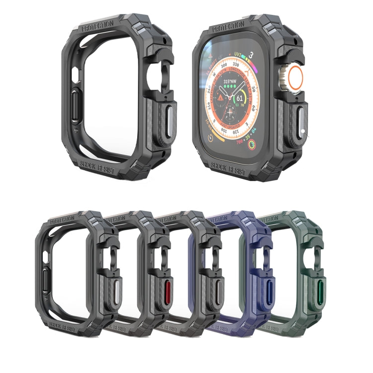 For Apple Watch Ultra 3 / 2 / 1 49mm TPU + PC Carbon Fiber Shockproof Case(Silver) by bashfashion