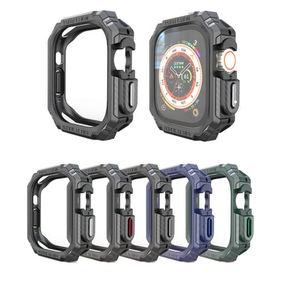 For Apple Watch Ultra 3 / 2 / 1 49mm TPU + PC Carbon Fiber Shockproof Case(Blue) by bashfashion