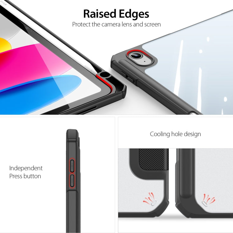 For iPad 2025 / 2022 DUX DUCIS TOBY Series Antiskid Leather Smart Tablet Case(Black) by DUX DUCIS