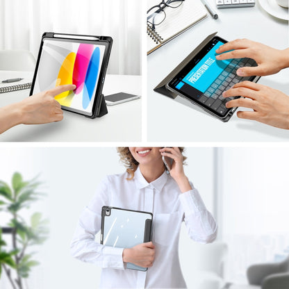 For iPad 2025 / 2022 DUX DUCIS TOBY Series Antiskid Leather Smart Tablet Case(Black) by DUX DUCIS