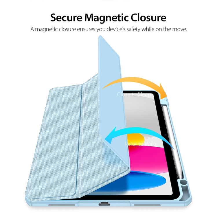 For iPad 2025 / 2022 DUX DUCIS TOBY Series Antiskid Leather Smart Tablet Case(Blue) by DUX DUCIS