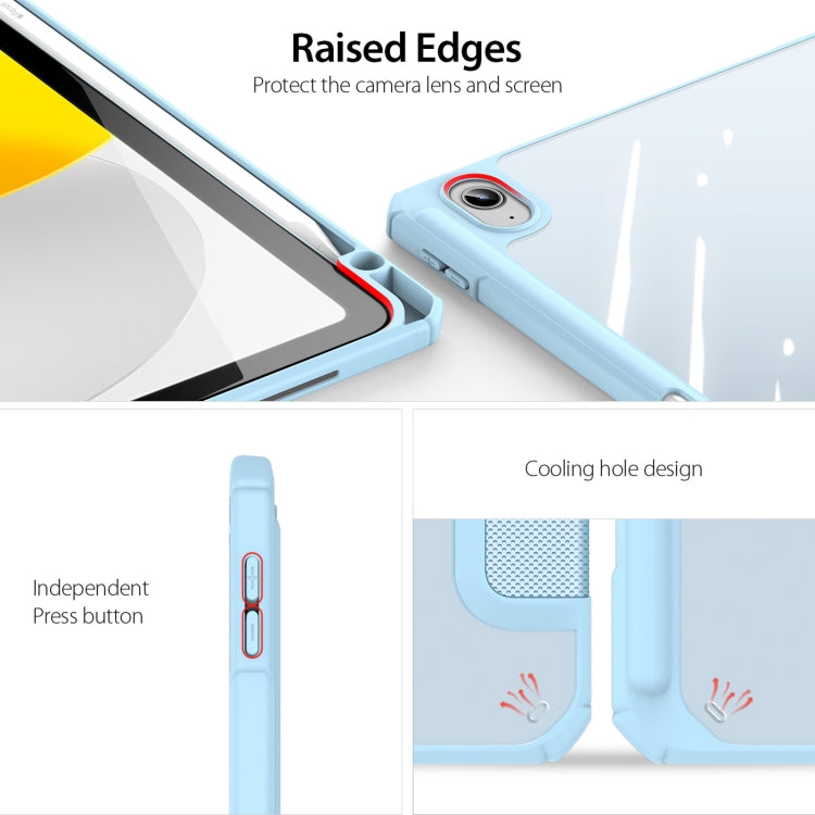 For iPad 2025 / 2022 DUX DUCIS TOBY Series Antiskid Leather Smart Tablet Case(Blue) by DUX DUCIS