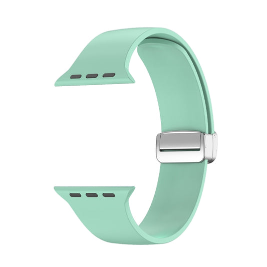 Folding Buckle Silicone Watch Band For Apple Watch Ultra 49mm(Light Green) by bashfashion
