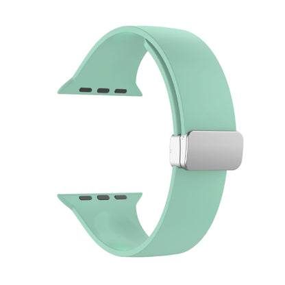 Folding Buckle Silicone Watch Band For Apple Watch Ultra 49mm(Light Green) by bashfashion