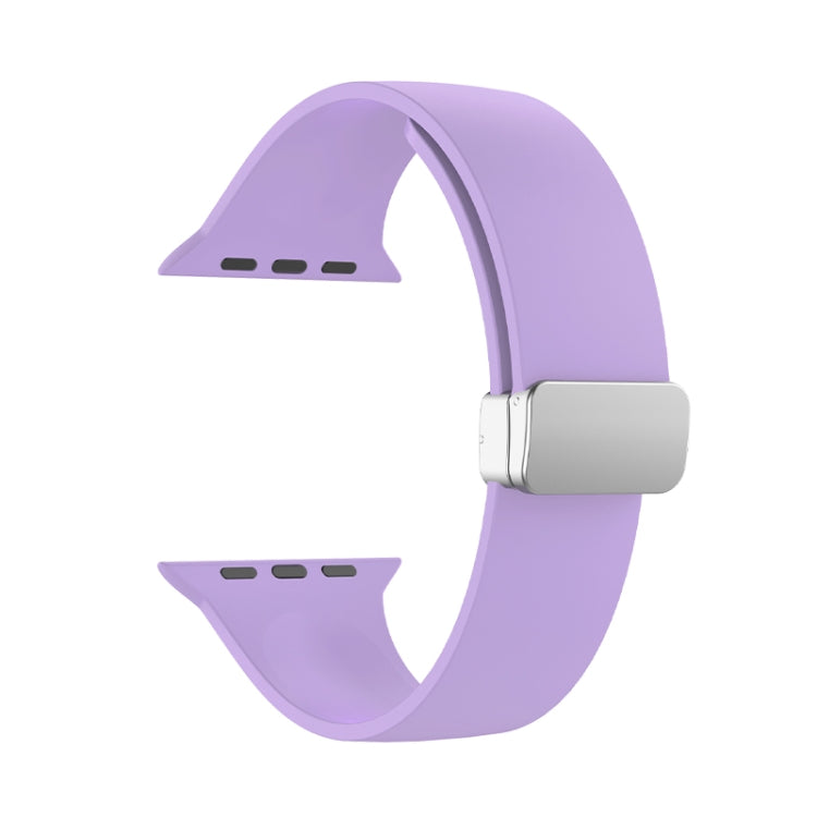 Folding Buckle Silicone Watch Band For Apple Watch Ultra 49mm(Light Purple) by bashfashion