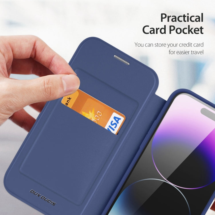 For iPhone 14 Pro Max DUX DUCIS Skin X Pro Series Magsafe PC + TPU Phone Leather Case (Blue) by DUX DUCIS