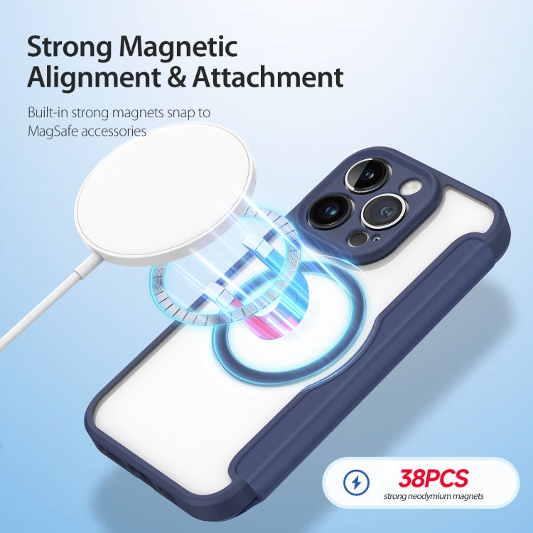 For iPhone 14 Pro Max DUX DUCIS Skin X Pro Series Magsafe PC + TPU Phone Leather Case (Blue) by DUX DUCIS