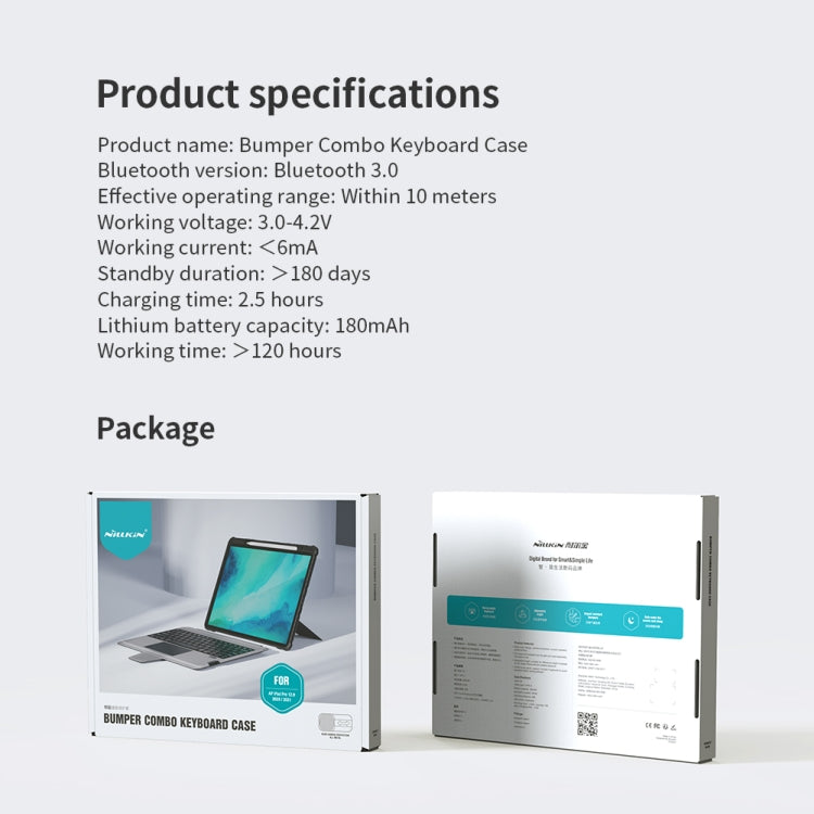 For iPad Pro 12.9 2020 / 2021 Nillkin Bumper Combo Keyboard Case by NILLKIN