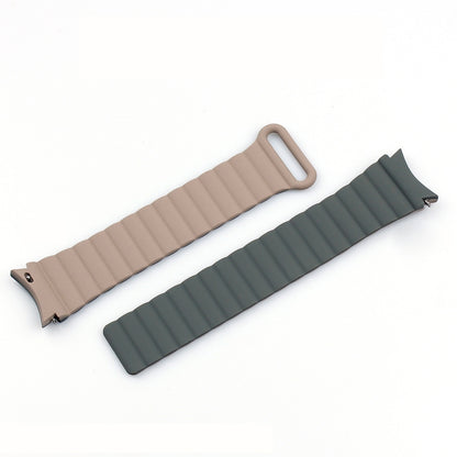 For Samsung Galaxy Watch5 40mm / 44mm Silicone Magnetic Watch Band(Pink Beige) by bashfashion