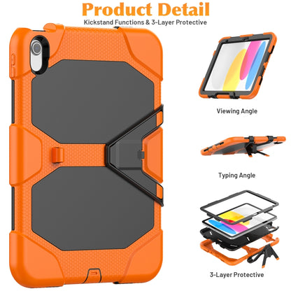 For iPad 2025 / 2022 Rugged Silicone Hard PC Tablet Case with Holder(Orange) by bashfashion