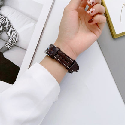 For Samsung Galaxy Watch5 40mm / 44mm Grooved Genuine Leather Watch Band(Black) by bashfashion