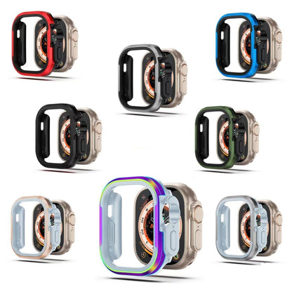 For Apple Watch Series 9 / 8 / 7 41mm Aluminum Alloy + TPU 2 in 1 Protective Case(Black) by bashfashion