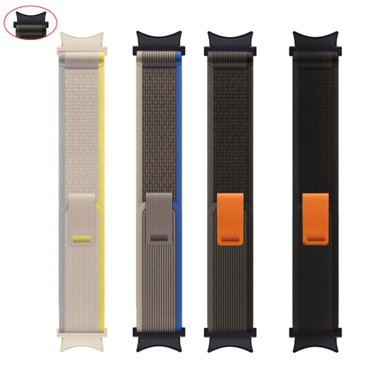For Samsung Galaxy Watch 5 Pro / Watch4 Classic Loop Nylon Watch Band(Black Grey) by bashfashion