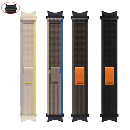 For Samsung Galaxy Watch 5 Pro / Watch4 Classic Loop Nylon Watch Band(Black Grey) by bashfashion