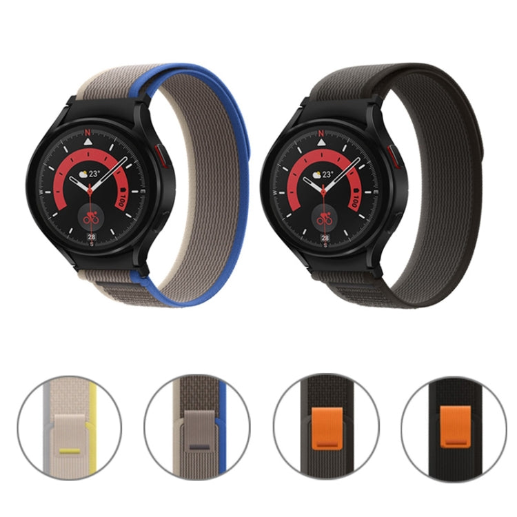 For Samsung Galaxy Watch 5 Pro / Watch4 Classic Loop Nylon Watch Band(Black Grey) by bashfashion