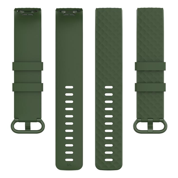 xDfind 18mm Silver Color Buckle TPU Wrist Strap Watch Band for Fitbit Charge 4 / Charge 4 SE / Charge 3 / Charge 3 SE, Size: S(Olive Green) by xDfind