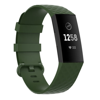 xDfind 18mm Silver Color Buckle TPU Wrist Strap Watch Band for Fitbit Charge 4 / Charge 4 SE / Charge 3 / Charge 3 SE, Size: S(Olive Green) by xDfind
