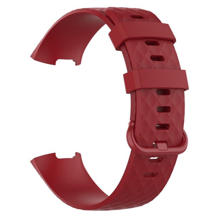 xDfind 18mm Silver Color Buckle TPU Wrist Strap Watch Band for Fitbit Charge 4 / Charge 4 SE / Charge 3 / Charge 3 SE, Size: S(Red) by xDfind