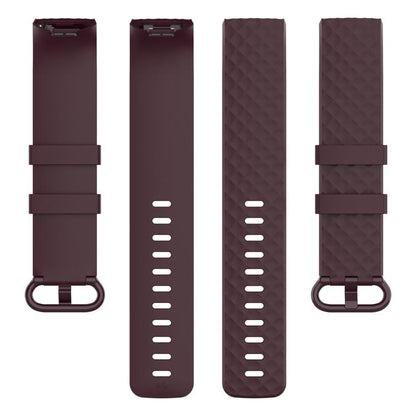 xDfind 18mm Silver Color Buckle TPU Wrist Strap Watch Band for Fitbit Charge 4 / Charge 4 SE / Charge 3 / Charge 3 SE, Size: S(Rosewood) by xDfind