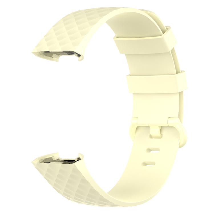 xDfind 18mm Silver Color Buckle TPU Wrist Strap Watch Band for Fitbit Charge 4 / Charge 4 SE / Charge 3 / Charge 3 SE, Size: S(Light Yellow) by xDfind