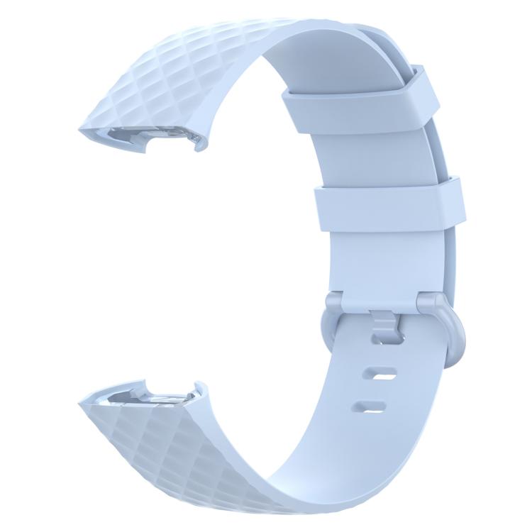 xDfind 18mm Silver Color Buckle TPU Wrist Strap Watch Band for Fitbit Charge 4 / Charge 4 SE / Charge 3 / Charge 3 SE, Size: S(Light Blue) by xDfind