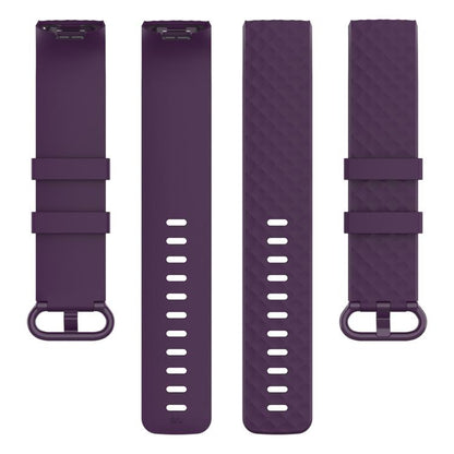 xDfind 18mm Silver Color Buckle TPU Wrist Strap Watch Band for Fitbit Charge 4 / Charge 4 SE / Charge 3 / Charge 3 SE, Size: S(Dark Purple) by xDfind