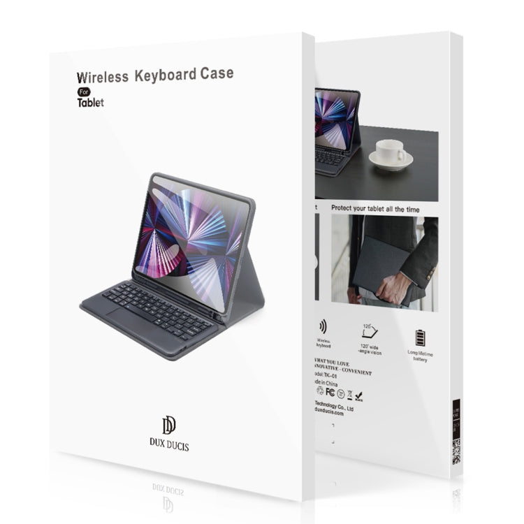 For iPad 10th Gen 10.9 2022 DUX DUCIS TK Series Bluetooth Keyboard Leather Case with Touchpad & Smart Sleep Function(Black) by DUX DUCIS