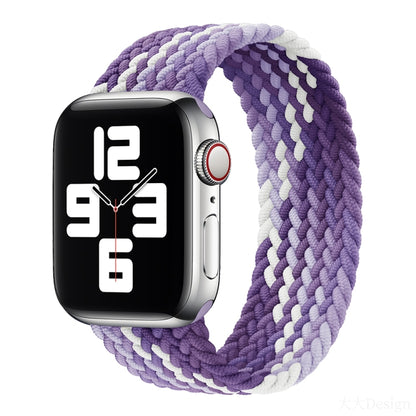 Nylon Single-turn Braided Watch Band For Apple Watch Ultra 49mm&Watch Ultra 2 49mm / Series 9&8&7 45mm / SE 3&SE 2&6&SE&5&4 44mm / 3&2&1 42mm, Length:135mm(Grape Purple) by bashfashion